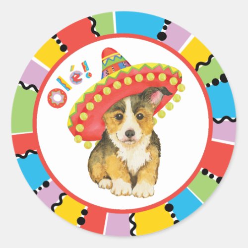 Fiesta Pembroke Welsh Corgi Classic Round Sticker