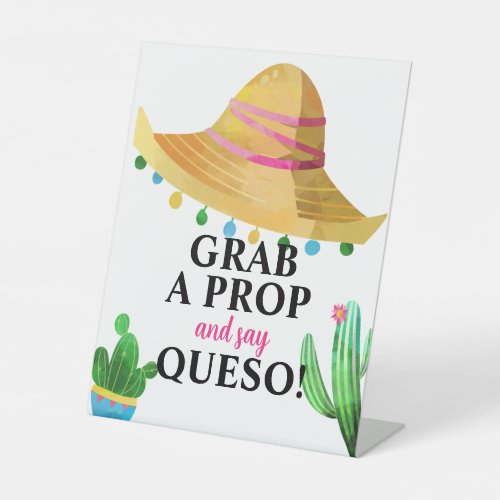 Fiesta Photo Booth Sign Grab A Prop And Say Queso