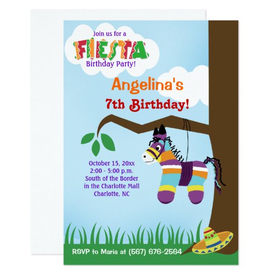 fiesta pinata cinco de mayo birthday invitations zazzle com