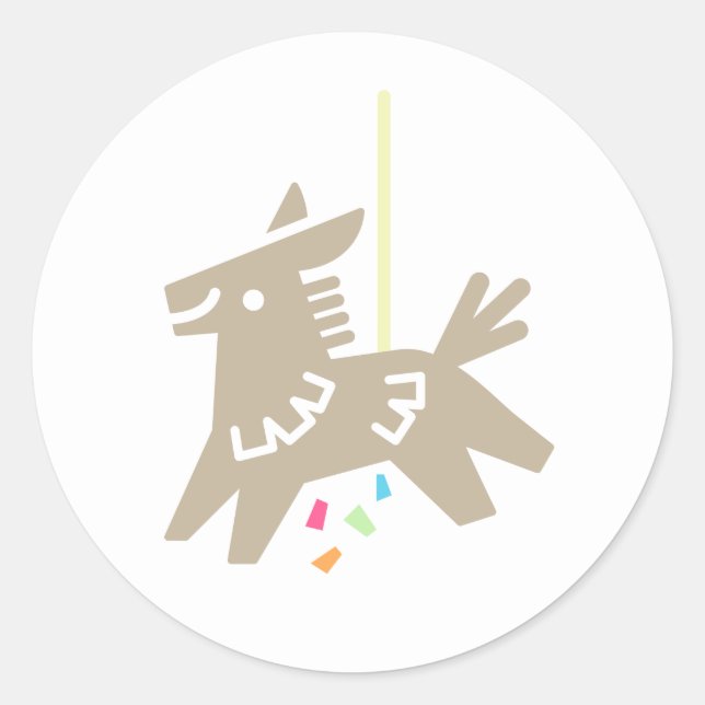 Fiesta Piñata Festive Bridal Shower Favor Stickers (Front)