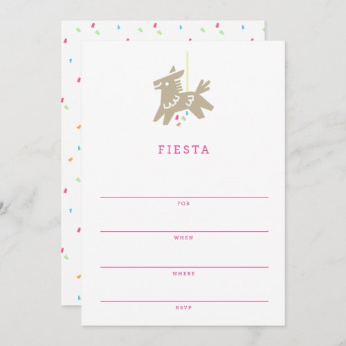 Fiesta Piata  Write_In Kids Party Invitation