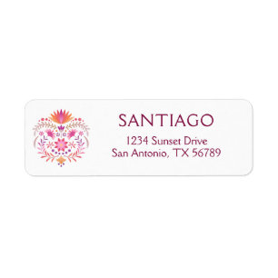 Fiesta Pink Birthday Shower Wedding Label