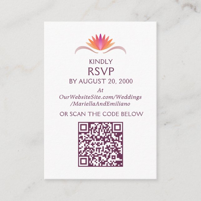 Fiesta Pink Birthday Shower Wedding RSVP QR Enclosure Card (Front)