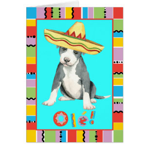 Fiesta Pit Bull Terrier Greeting Card