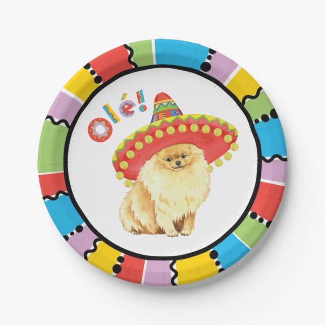 Fiesta Pomeranian Paper Plates (Front)