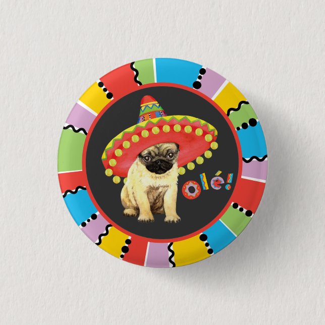 Fiesta Pug Button (Front)