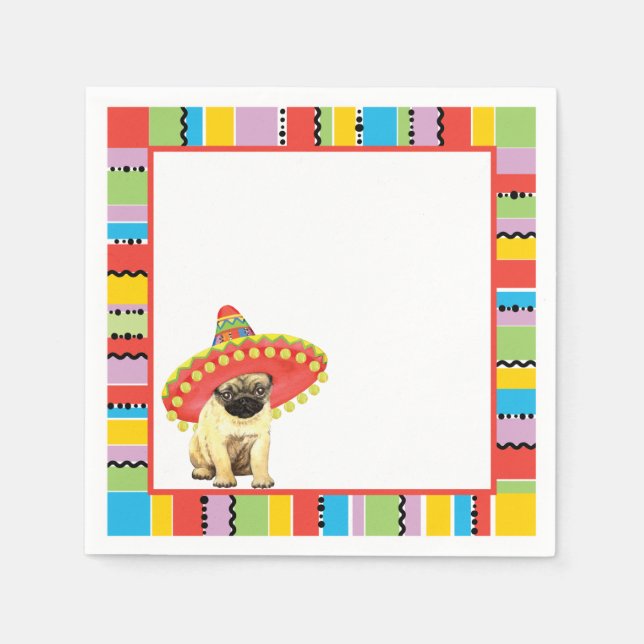 Fiesta Pug Napkins (Front)