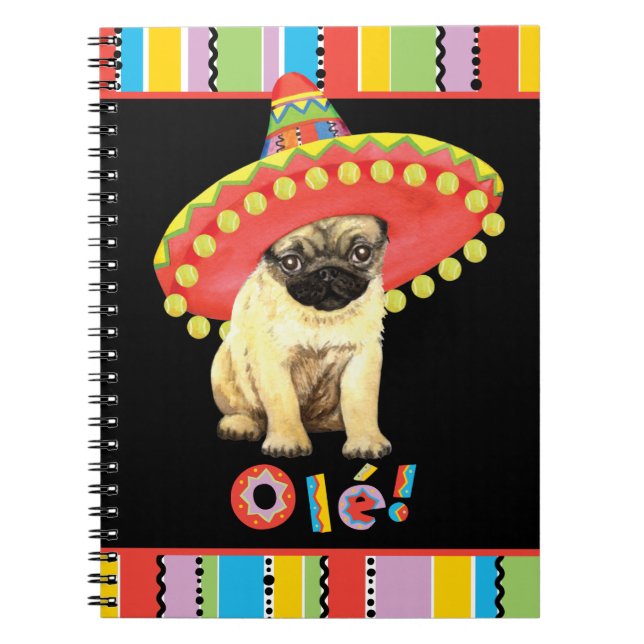 Fiesta Pug Notebook (Front)