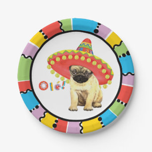Fiesta Pug Paper Plates