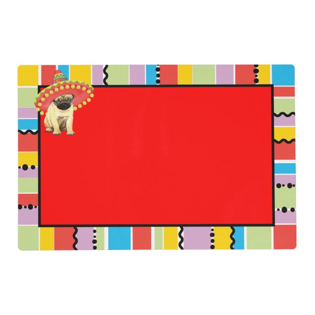 Fiesta Pug Placemat (Front)
