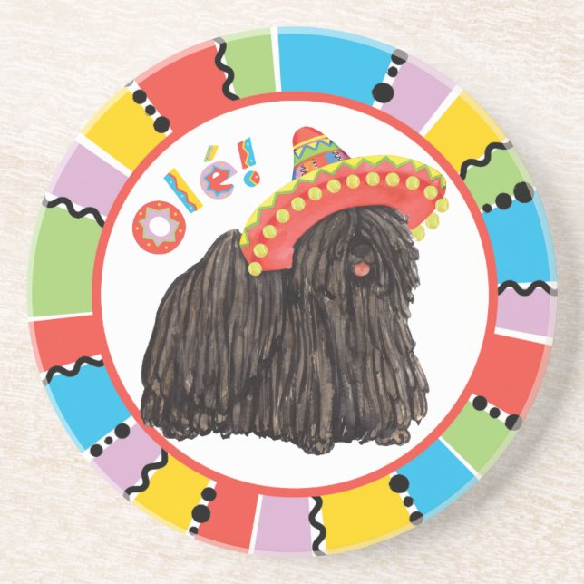 Fiesta Puli Sandstone Coaster (Front)