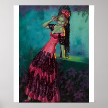 Fiesta Queen Pin Up Art Poster by Pin_Up_Art at Zazzle