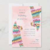 Fiesta Rainbow Llama Piñata 1st Birthday Invitation (Front)