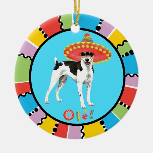 Fiesta Rat Terrier Ceramic Ornament