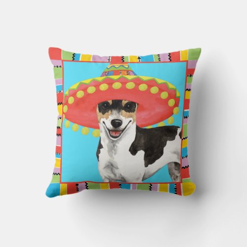 Fiesta Rat Terrier Throw Pillow