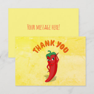 Fiesta Red Hot Pepper Diva Custom Text Thank You Card