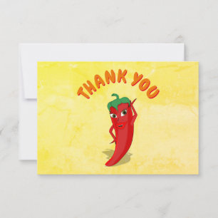 Fiesta Red Hot Pepper Diva Custom Text Thank You Card