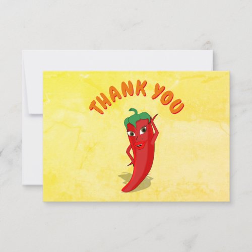 Fiesta Red Hot Pepper Diva Custom Text Thank You Card