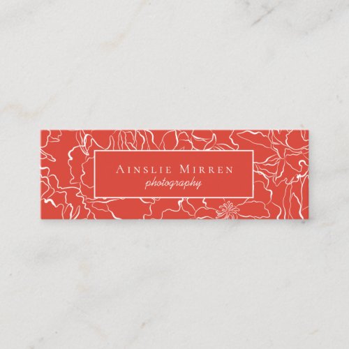 Fiesta Red Simply Floral Mini Business Card