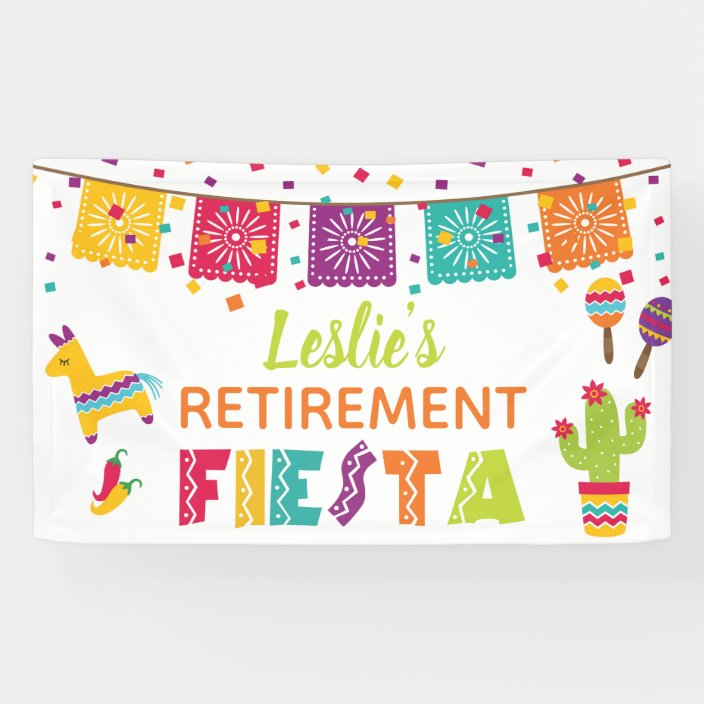 Fiesta Retirement Party Banner White Background