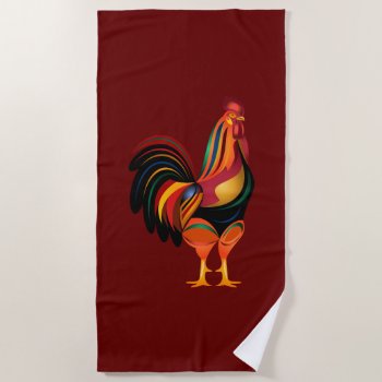 Fiesta Rooster Beach Towel by dna_GRAFIX at Zazzle