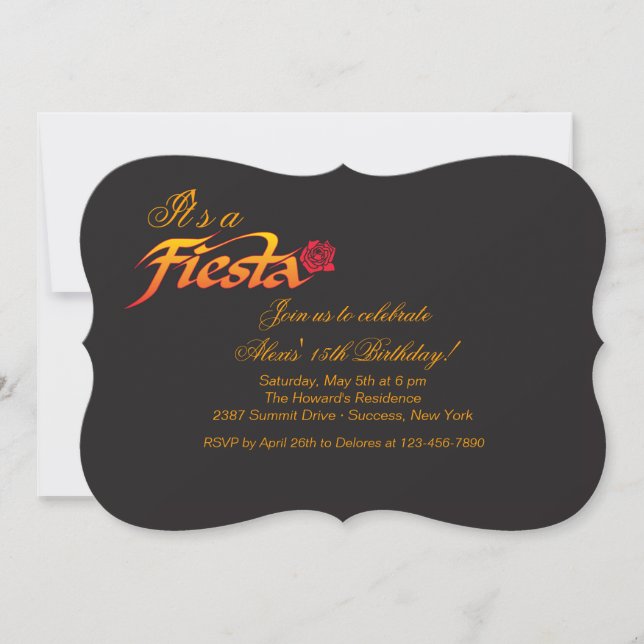 Fiesta Rose Invitation (Front)
