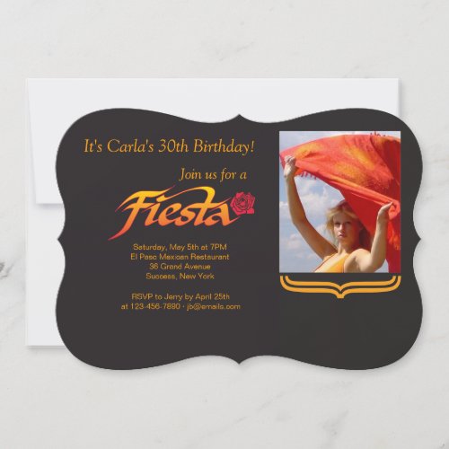 Fiesta Rose Photo Invitation