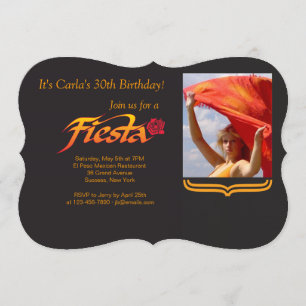 Fiesta Rose Photo Invitation
