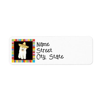 Fiesta Samoyed Label by DogsInk at Zazzle