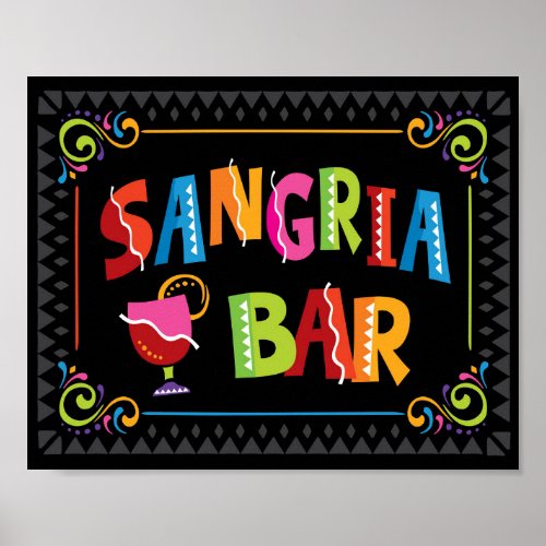 Fiesta SANGRIA BAR Party Sign Print