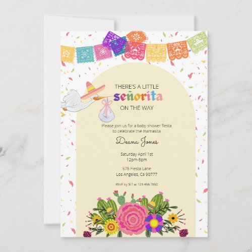 Fiesta Senorita Baby Shower Invitation