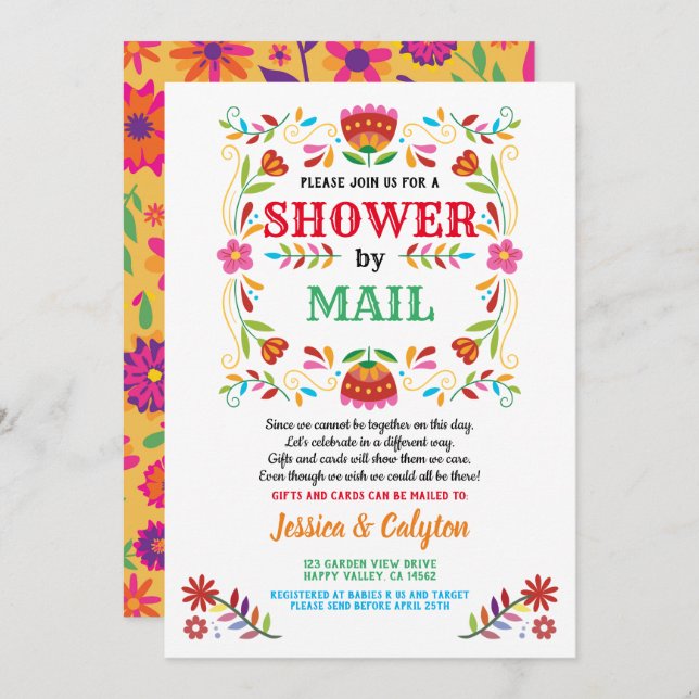 Fiesta shower by mail long distance shower invitation (Front/Back)