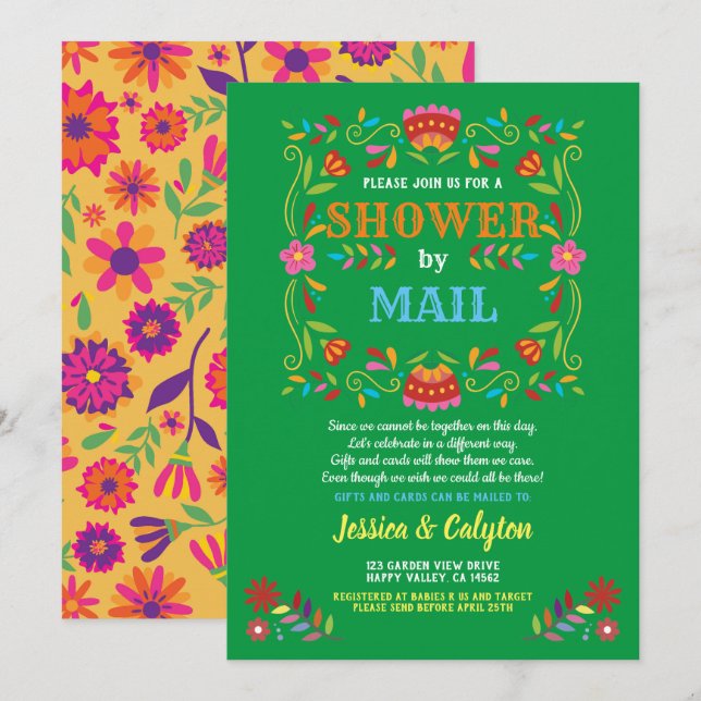 Fiesta shower by mail long distance shower mexican invitation (Front/Back)
