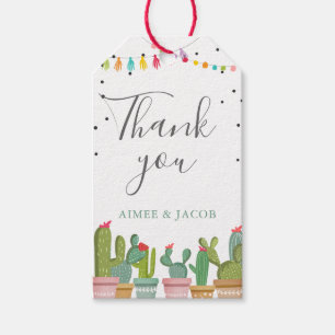 Fiesta Shower Mexican Cactus Thank You Favor Gift Tags