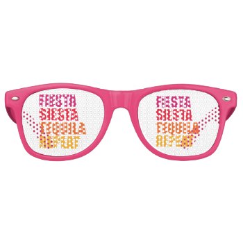 Fiesta  Siesta Tequila Bachelorette Vacation Retro Sunglasses by CreationsInk at Zazzle