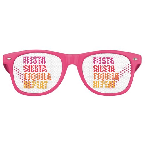 Fiesta SiestaTequila Bachelorette Vacation Retro Sunglasses