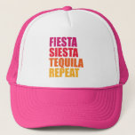 Fiesta, Siesta,tequila Bachelorette Vacation Trucker Hat at Zazzle