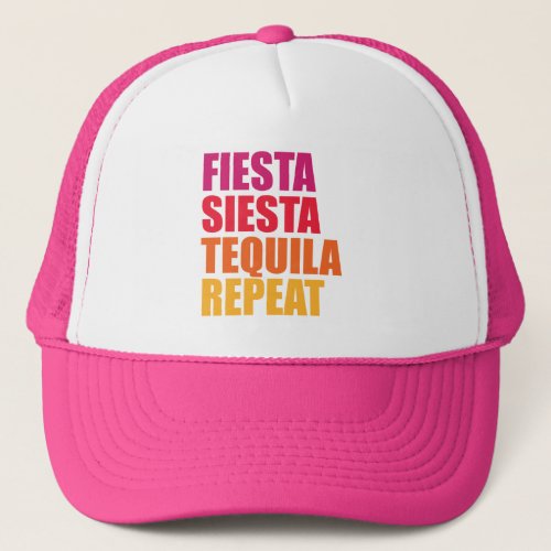 Fiesta SiestaTequila Bachelorette Vacation Trucker Hat