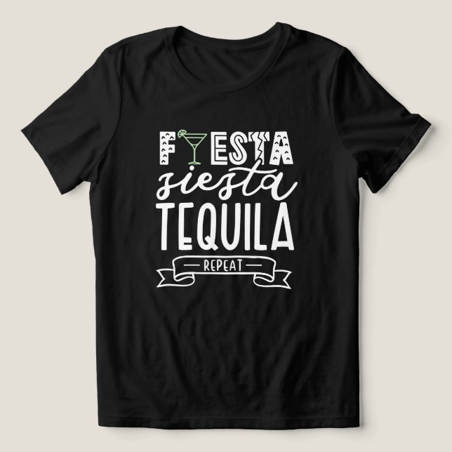 Fiesta Siesta Tequila Repeat Bachelorette Group Tri-Blend Shirt (Design Front)