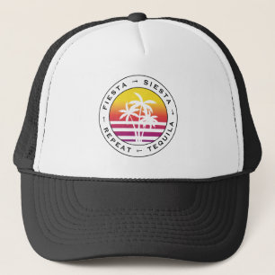 Fiesta Siesta Tequila Repeat Bachelorette Party Trucker Hat