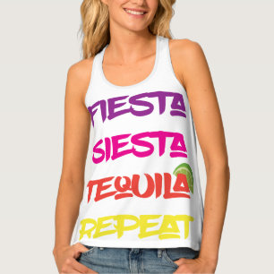 Fiesta Siesta Tequila Repeat Bride Tribe Tank Top