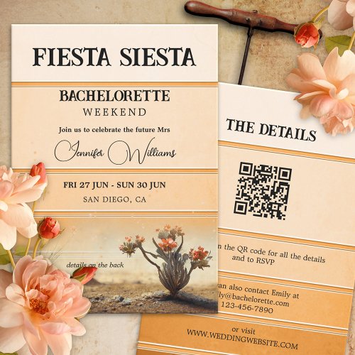 Fiesta Siesta Terra Cotta Bachelorette Weekend Invitation