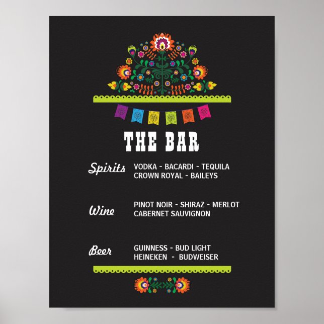 Fiesta Sign The Bar Party Event Wedding Shower (Front)