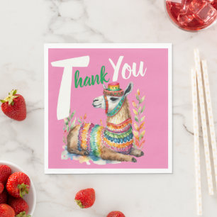 Fiesta Sinorita Baby Girl Shower Partyware Llama Napkins