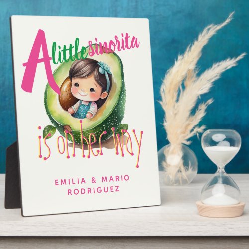 Fiesta Sinorita Baby Girl Shower TableSign Welcome Plaque