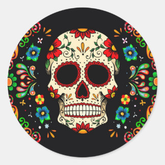 Fiesta Skull Classic Round Sticker