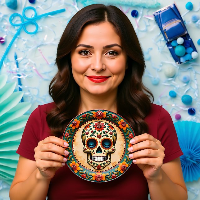 💀🎉Fiesta Skull-ette, the Día de los Muertos Paper Plates (Fiesta Skull-ette, the Día de los Muertos Paper Plates)