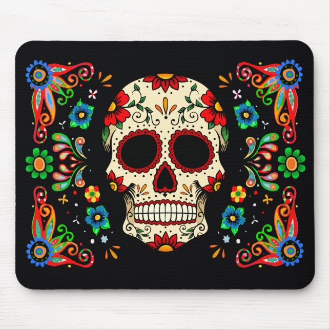 Fiesta Skull Mouse Pad (Front)