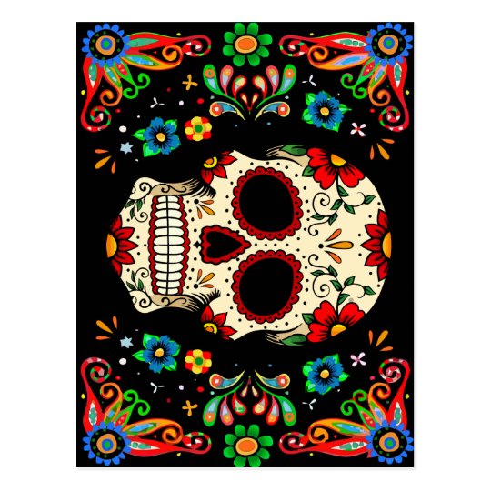 Fiesta Skull Postcard | Zazzle.com