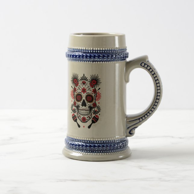 Fiesta Skull Vibes  2 Beer Stein (Right)